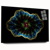 Large abstract wall art in vibrant blue and green hues on canvas, ideal for bedroom or dining room decor.