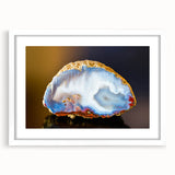 Abstract art print featuring swirling blue and green hues on canvas, suitable for bedroom or dining room decor.