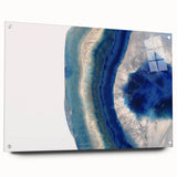 Large abstract wall art featuring swirling blue and green tones on canvas, suitable for bedroom or dining room decor.