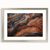 Textured art print of abstract forest in muted green and brown tones on canvas, suitable for bedroom decor.
