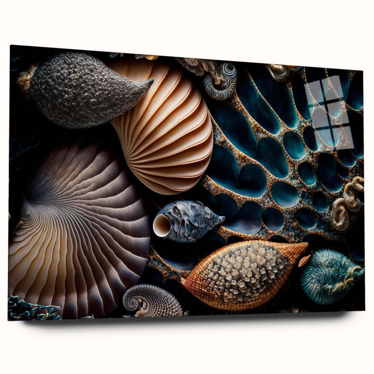 Large abstract wall art featuring swirling blue and green tones on canvas, ideal for bedroom or dining room decor.