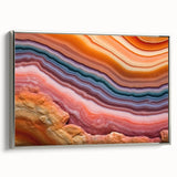 Vintage poster art featuring a colorful landscape painting on black background, ideal for living room decor.