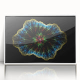 Art deco poster of a stylized forest in muted green and brown tones on canvas, suitable for nursery wall art.