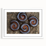 Abstract art print featuring swirling blue and green patterns on canvas, suitable for bedroom or dining room decor.