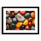 Colorful abstract art print featuring vibrant, textured strokes on extra large canvas, ideal for living room decor.