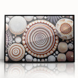 Large abstract wall art featuring swirling blue and green hues on canvas, in mid-century modernist style.