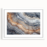 Abstract art print featuring swirling blue and green tones on canvas, suitable for bedroom or dining room decor.