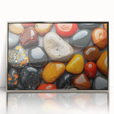 Mid-century modernist art featuring a serene landscape in muted green and brown tones, ideal for nursery wall art.