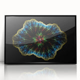 Large abstract wall art featuring swirling blue and green tones on canvas, ideal for modern art wall decor.