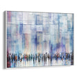 Light blue Western Wall artwork by Avigdor Ben-Ari, showcasing contemporary Jewish-themed decor.