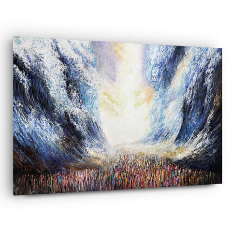 Splitting of the Sea by Yossi Bitton – modern Jewish art of Red Sea crossing
