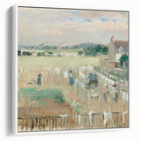 Vintage poster art featuring a large, colorful abstract design on a black background.