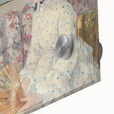 Large abstract wall art in mid-century modernist style, featuring muted earth tones on canvas.