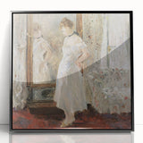 Large abstract wall art in vibrant orange and blue hues on canvas, ideal for modern living room decor.