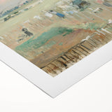 Art deco poster featuring geometric patterns in gold and black, printed on large canvas, suitable for dining room decor.