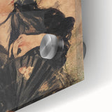 Large abstract wall art in muted earth tones on canvas, ideal for dining room ambiance.