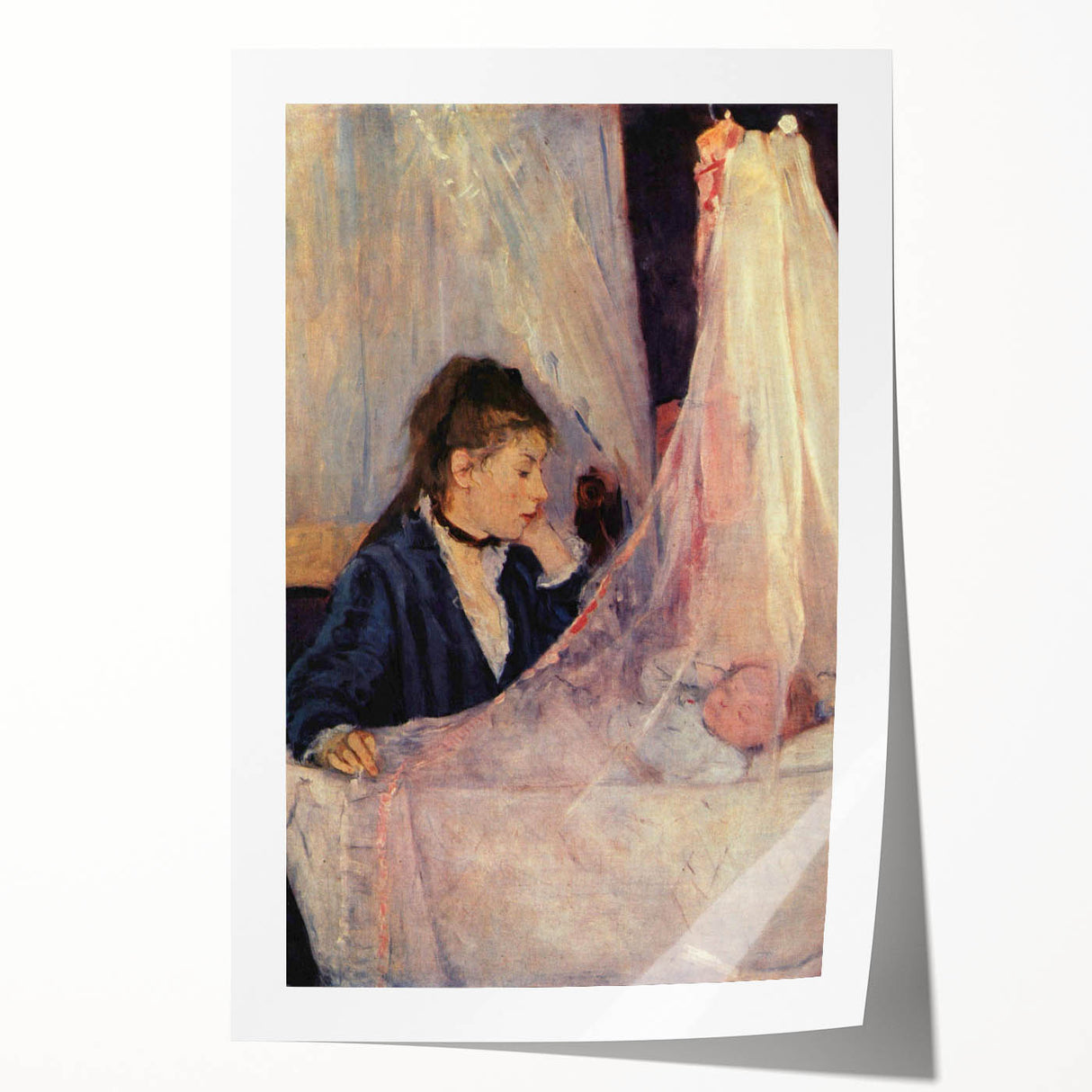 Extra large canvas with a detailed floral design in soft pastel shades, ideal for dining room or bathroom wall art.