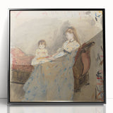 Large abstract wall art featuring swirling blue and gold patterns on canvas, ideal for modern living room decor.