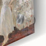 Large abstract wall art in muted earth tones on canvas, depicting geometric shapes.