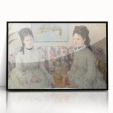 Large abstract wall art featuring swirling blue and gray tones on canvas, ideal for modern living room decor.