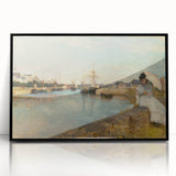 Large abstract wall art in vibrant blue and orange tones on canvas, ideal for modern living room decor.