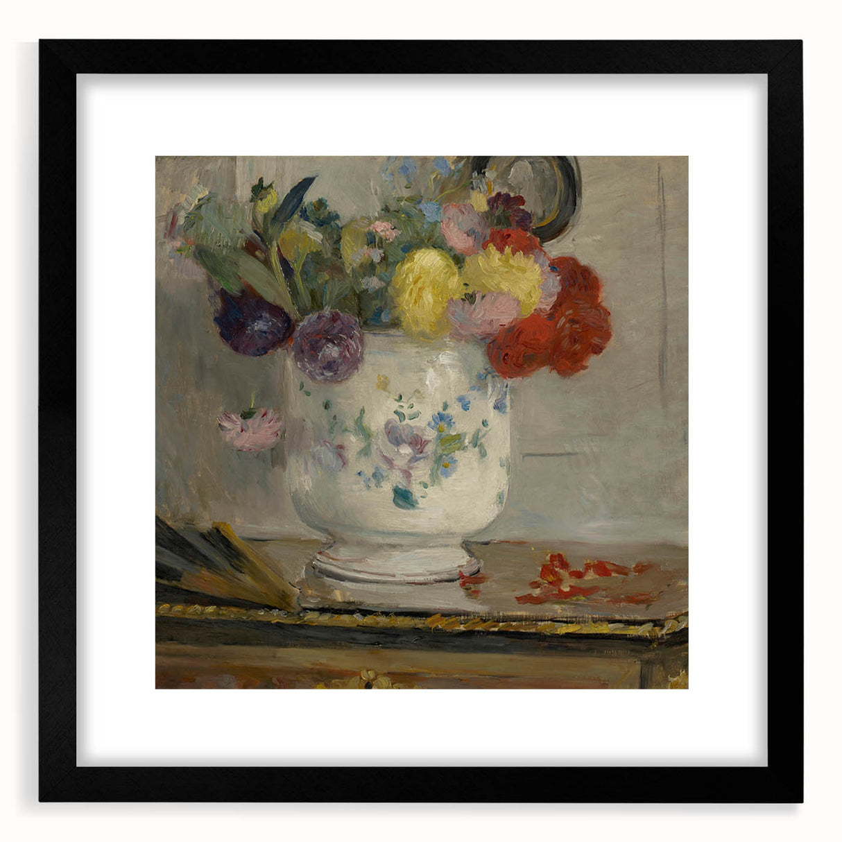 Extra large abstract art print with vibrant, textured colors on canvas, ideal for living room decor.