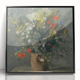 Large abstract wall art featuring swirling blue and gold tones on canvas, ideal for modern living room decor.