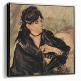 Black and white vintage poster art of a tranquil landscape, printed on canvas, suitable for bedroom decor.