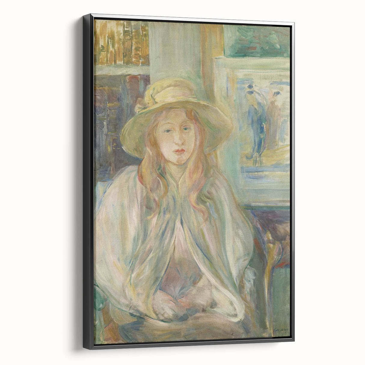 Black and white vintage poster art depicting a serene landscape, ideal for bedroom wall decor.