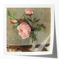 Extra large floral art on canvas featuring soft pink and white blooms, ideal for dining room or bathroom wall decor.