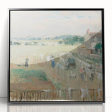 Large abstract wall art in vibrant orange and blue tones on canvas, ideal for modern living room decor.