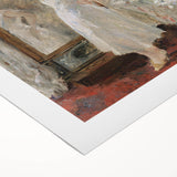 Art deco poster featuring a geometric pattern in gold and black, printed on large canvas.