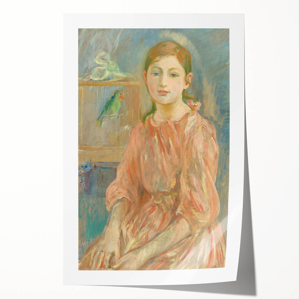 Extra large canvas print of vibrant floral art in pastel shades, ideal for dining room or bathroom wall decor.