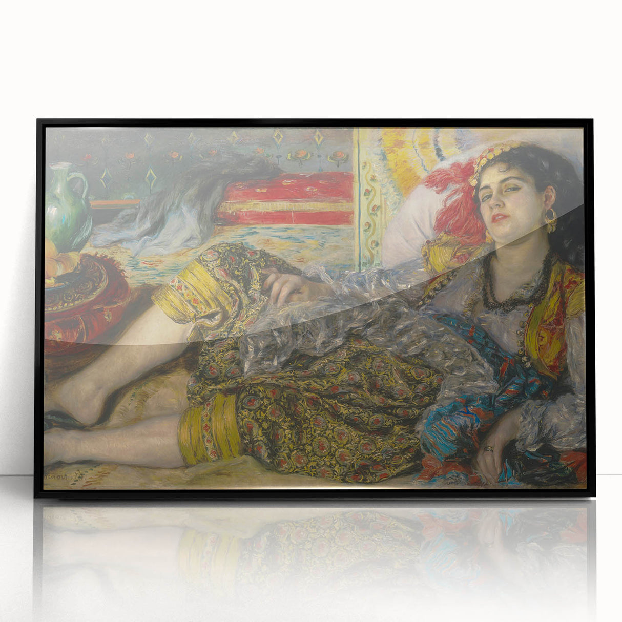 Large abstract wall art in muted earth tones on canvas, featuring mid-century modernist design, ideal for living room decor.