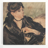 Large black and white abstract canvas print, featuring fluid shapes, ideal for kitchen wall art.