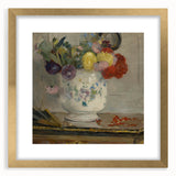 Extra large abstract art print on canvas, featuring a textured mix of gray and blue tones, ideal for living room decor.