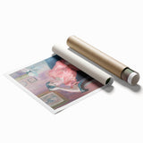 Extra large canvas with a vibrant floral design in pastel shades, ideal for classy bathroom or large living room wall art.