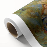 Art deco poster of a stylized stork in pastel shades, ideal for nursery wall art, printed on canvas.