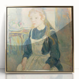 Large art print featuring a mid-century modernist design in muted earth tones on canvas, ideal for nursery wall decor.