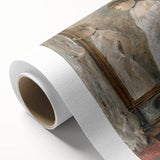 Art deco poster of a stylized stork in pastel shades on canvas, ideal for nursery wall art.