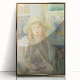 Mid-century modernist large art print in muted colors on canvas, suitable for modern nursery wall decor.