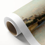 Art deco poster featuring a stylized stork in pastel shades, ideal for nursery wall art.