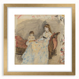 Extra large abstract art print in textured style with vibrant blue and orange hues on canvas, ideal for living room decor.