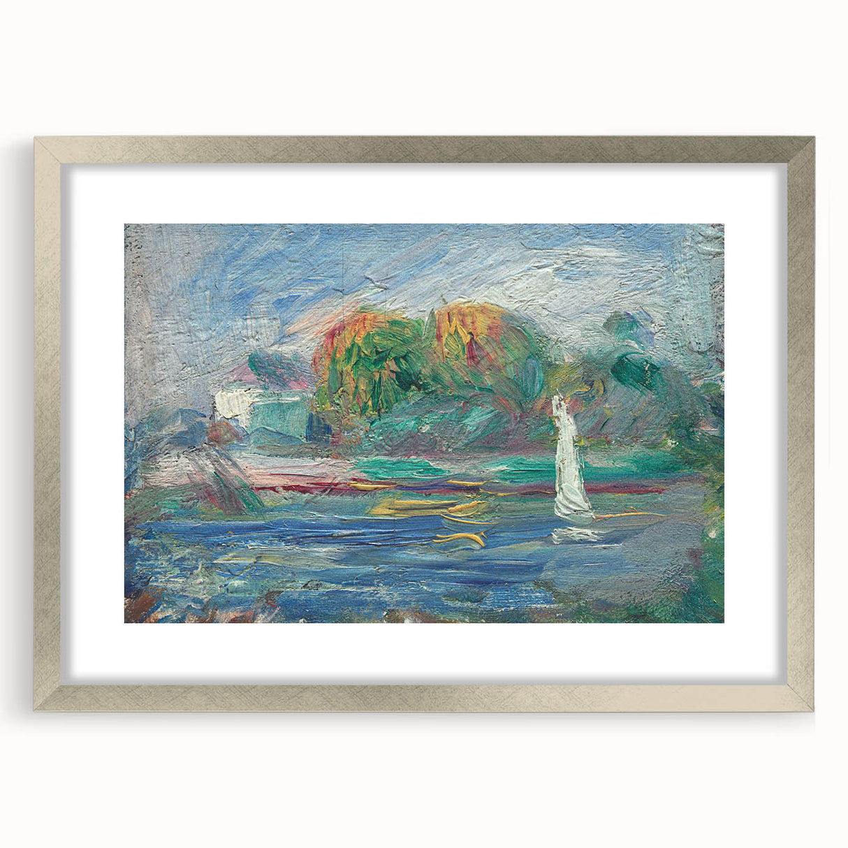 Textured abstract art print in muted earth tones on canvas, ideal for bedroom art.