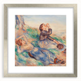 Textured abstract art print in muted earth tones on canvas, suitable for bedroom decor.