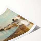 Extra large wall art featuring line art flowers in soft pastel shades on a rolled canvas, ideal for large living room decor.