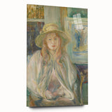 Large abstract wall art in vibrant blue and orange tones on canvas, suitable for bedroom or dining room decor.