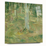 Large abstract wall art in vibrant blues and greens on canvas, ideal for bedroom or dining room decor.