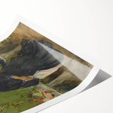 Extra large wall art featuring line art flowers in black on white canvas, suited for large living room spaces.