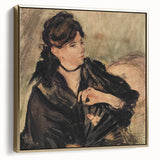 Landscape painting on canvas showcasing a vintage poster art style with muted black and gray tones.